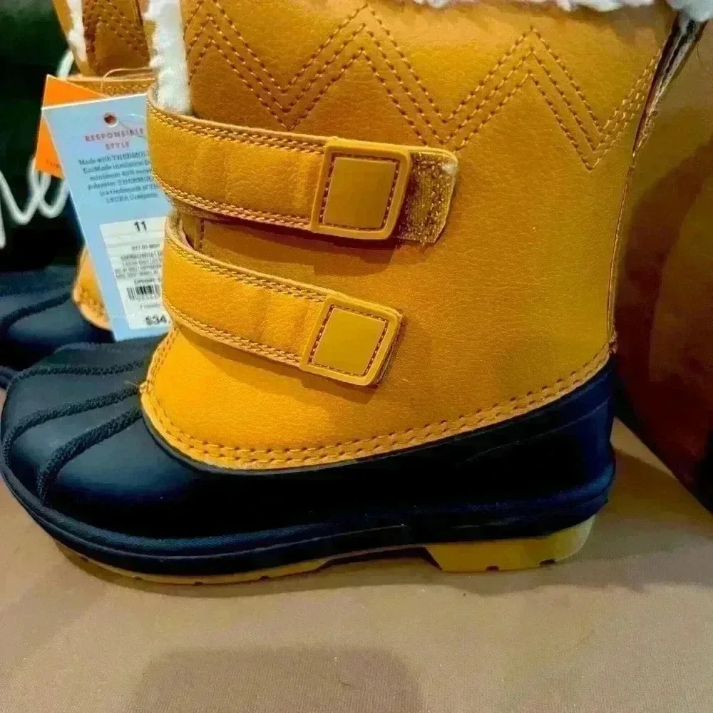 Cat & Jack Toddler Denver Waterproof Snow Boots Brown/Black Size 11
